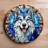 Alaskan Malamute Circular Glass Suncatcher Worktop Saver